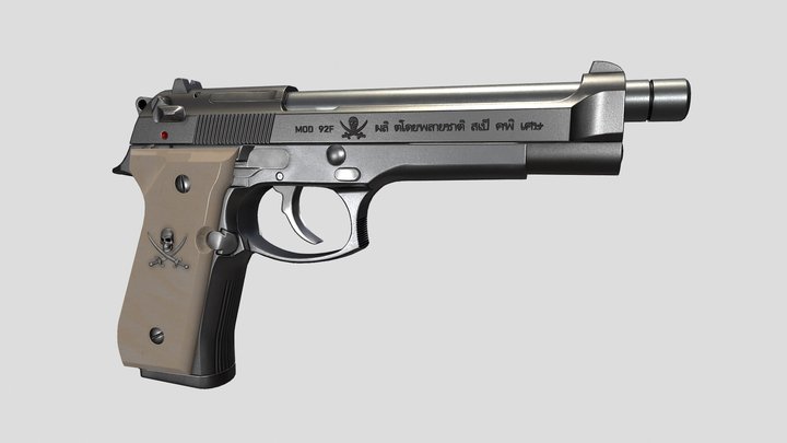 Beretta 92FS Inox "Sword Cutlass" 3D Model
