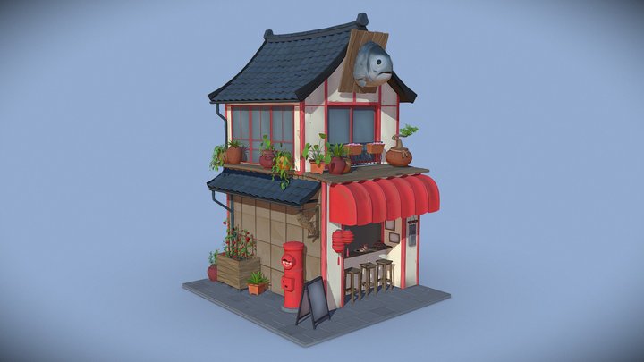 Sculpting: Sushi Shop 3D Model