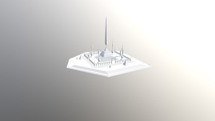 urbanscape with temple 1 3D Model