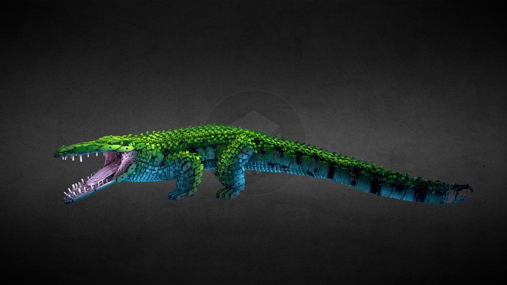 Sculpture crocodile with Leo 3D Model