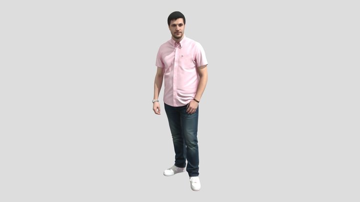 Casual Portrait in a Pink Shirt – Modelo 3D gratuito STL