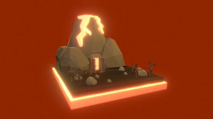 Fortress volcano 3D Model