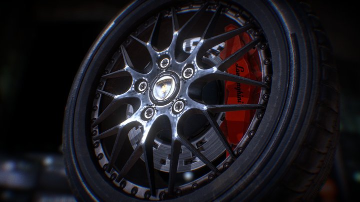 A wheel of Lamborghini 3D Model