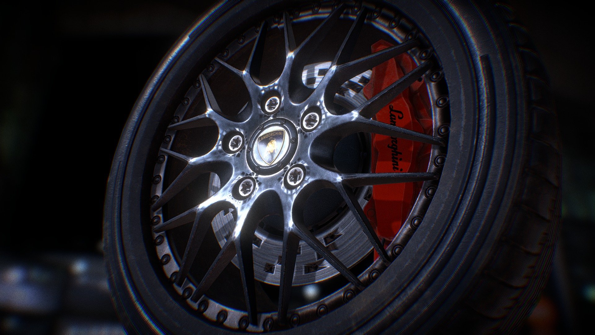 A wheel of Lamborghini