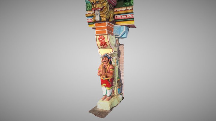 Hindu Temple Pillar 3D Model
