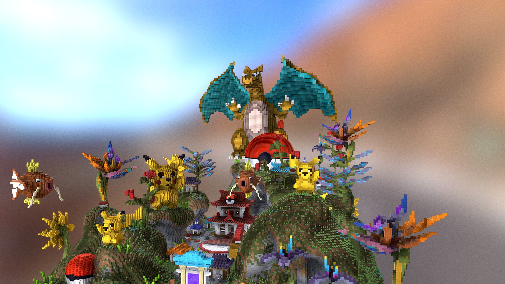 3D model PokeGarden Spawn - This is a 3D model of the PokeGarden Spawn. The 3D model is about a cartoon of a colorful castle.