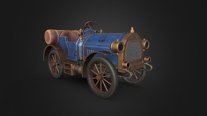Steampunk car 3D Model