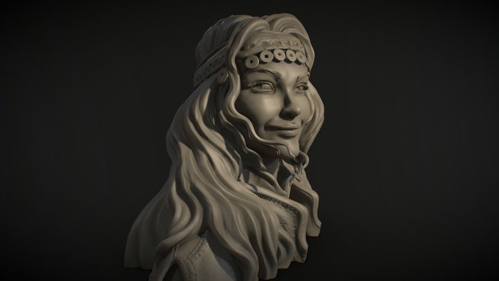 Vampire Huntress Bust 3D Printing Miniature 3D Model