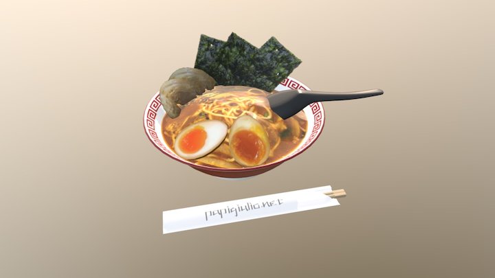 100% Authentic Bowl of Japanese Ramen 3D Model