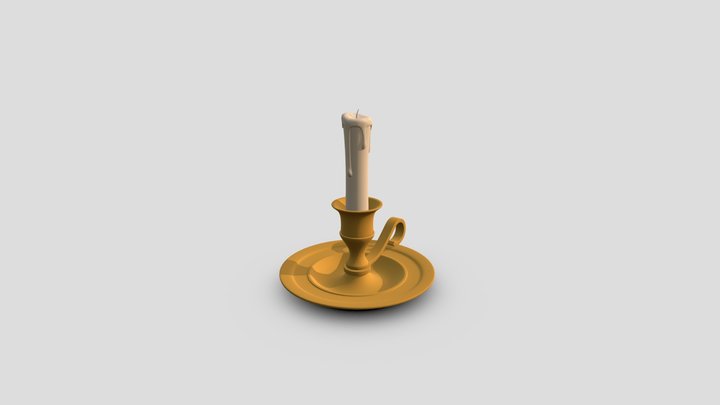 A flickering candle_Final 3D Model
