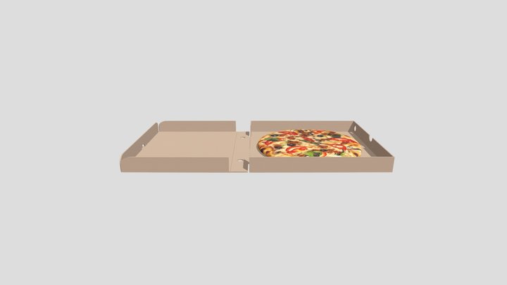 Perfect Pizza with Box 3D Model