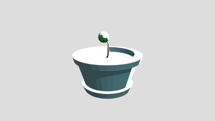 Low poly plant in vase 3D Model