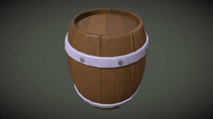 Wooden Barrel 3D Model