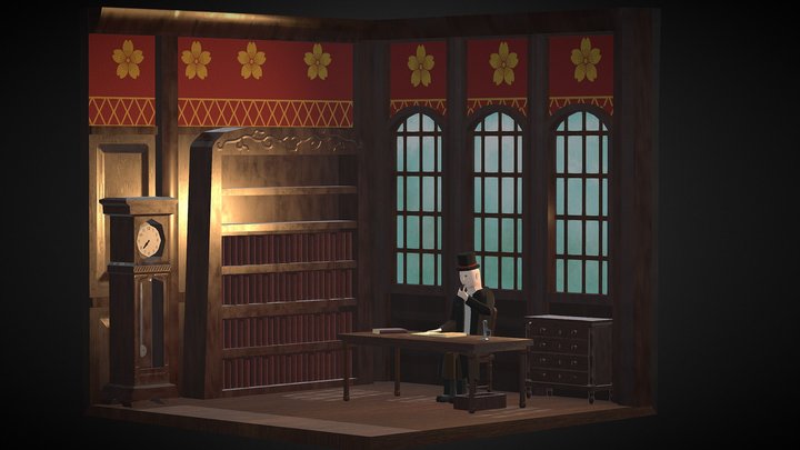 Manor Morning - Isometric Room 3D Model