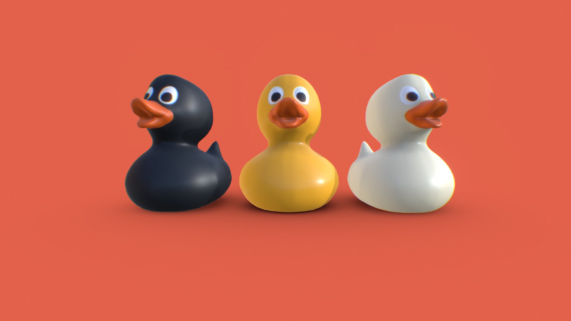3D model Rubber Duck Set - This is a 3D model of the Rubber Duck Set. The 3D model is about a group of rubber ducks.