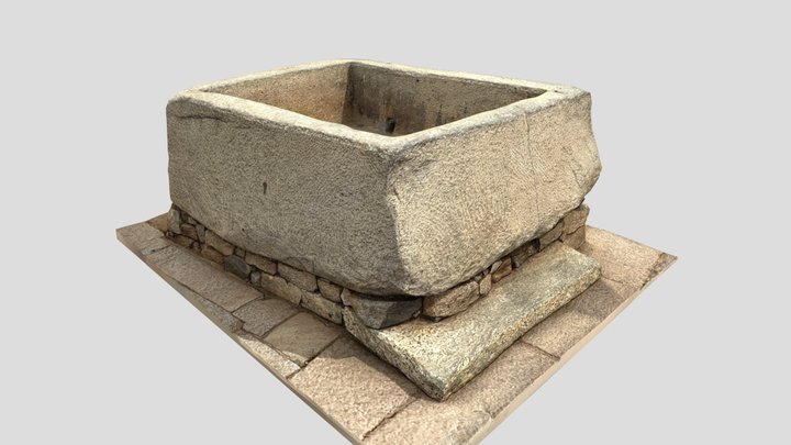 Ancient Water Tank carved from a single stone 3D Model