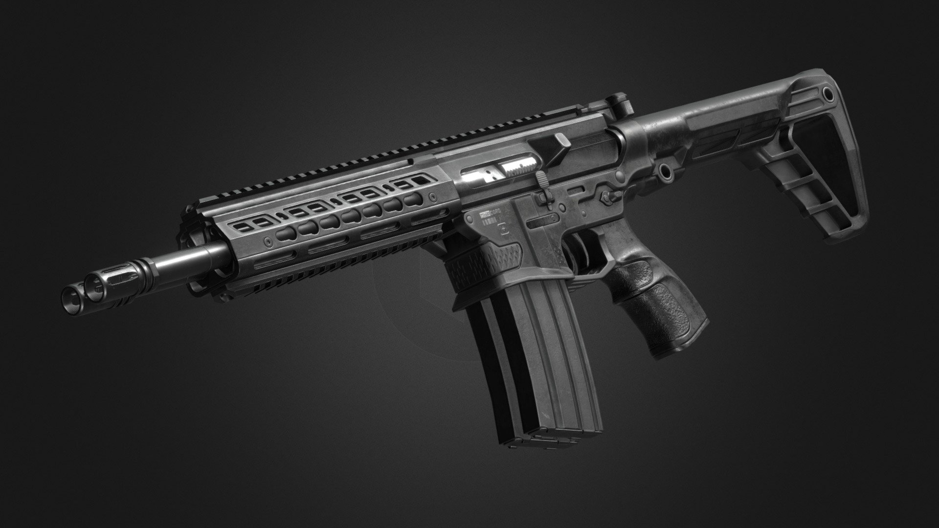 Double Barrel "Snake" Rifle Buy Royalty Free 3D model by cameron_gfx