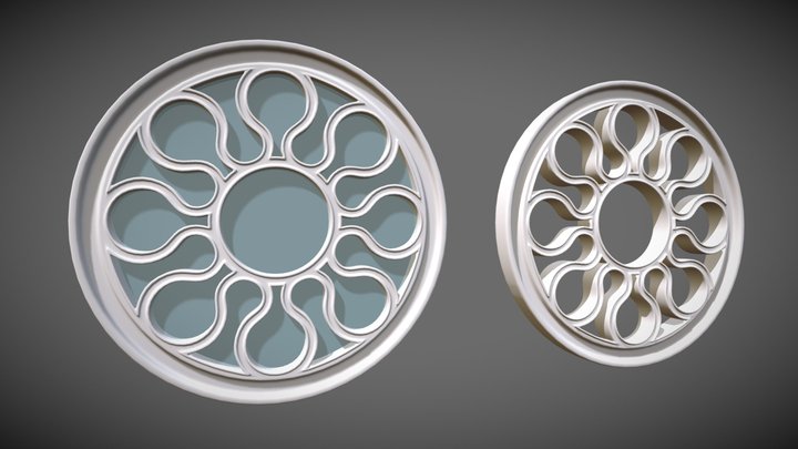 Circular Gothic Window Type6 3D Model