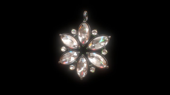 Snowflake Necklace 3D Model