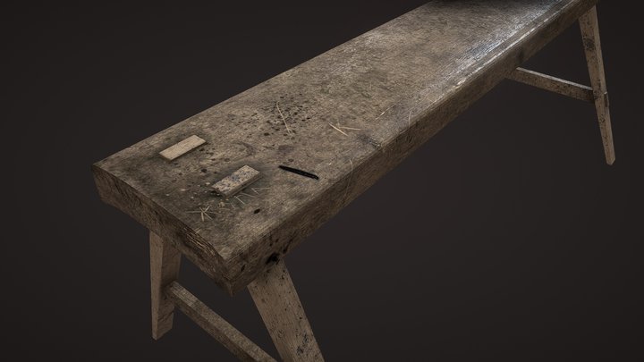Russian bench for sitting 3D Model