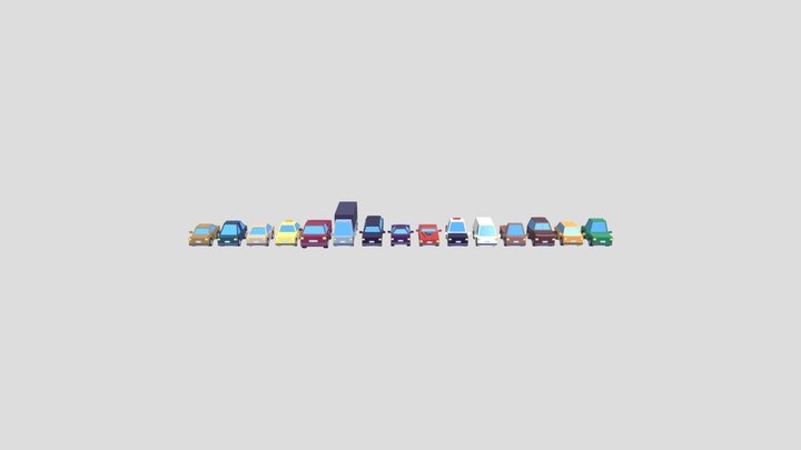 Low poly Cars Pack 3D Model
