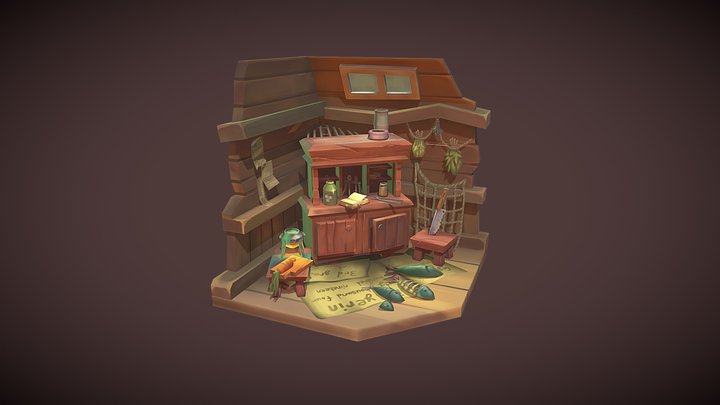 handpainted_Fishstalker'sRoom 3D Model