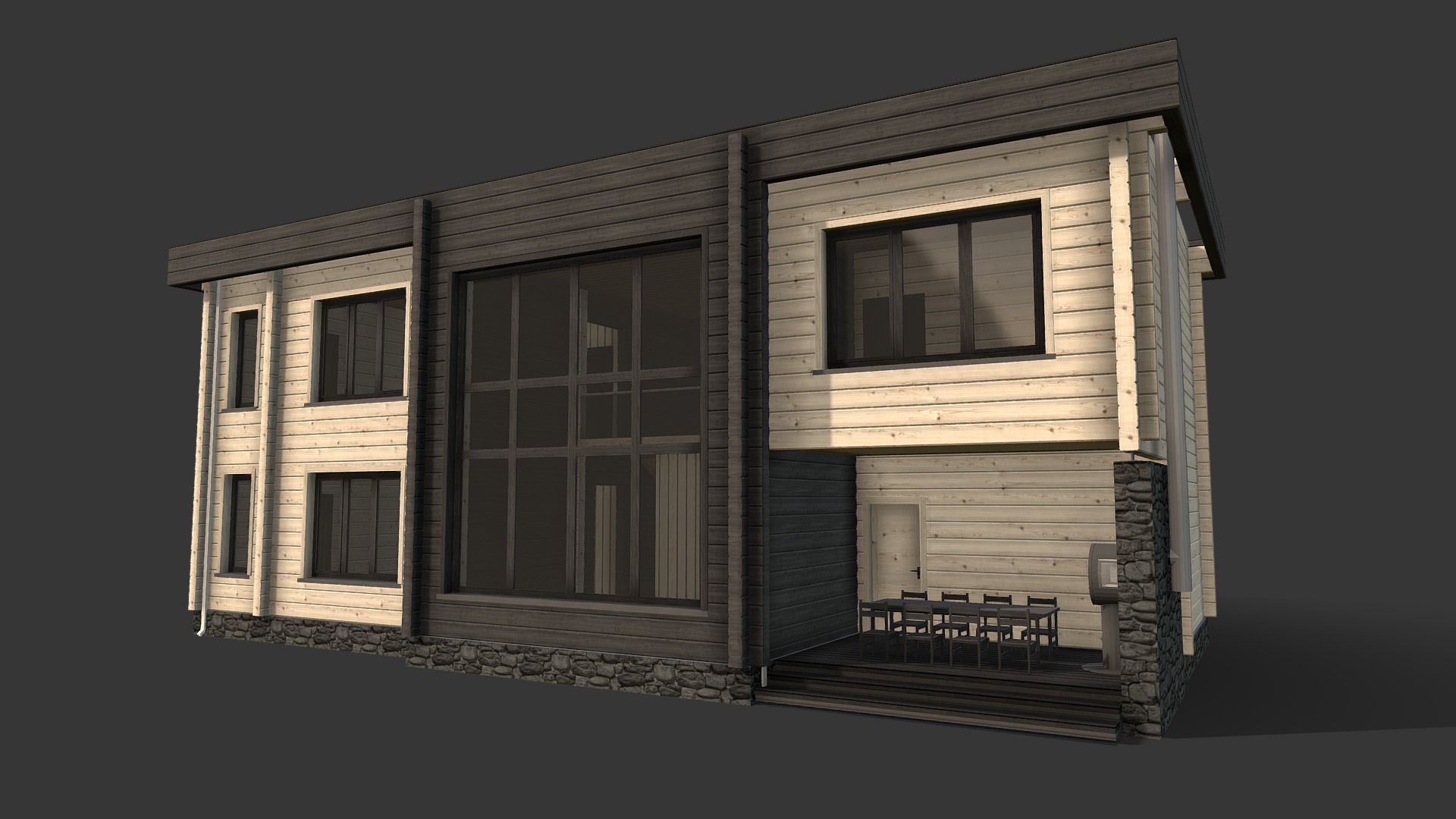 3D model Проект дома_1.0 - This is a 3D model of the Проект дома_1.0. The 3D model is about a small house with a porch.