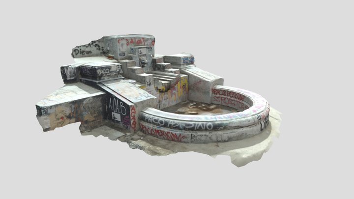 Plaza Dignidad Enero5 - Fuente De Agua 3D Model