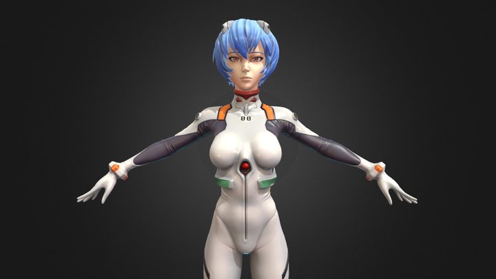 Ayanami Rei A-pose 3D Model
