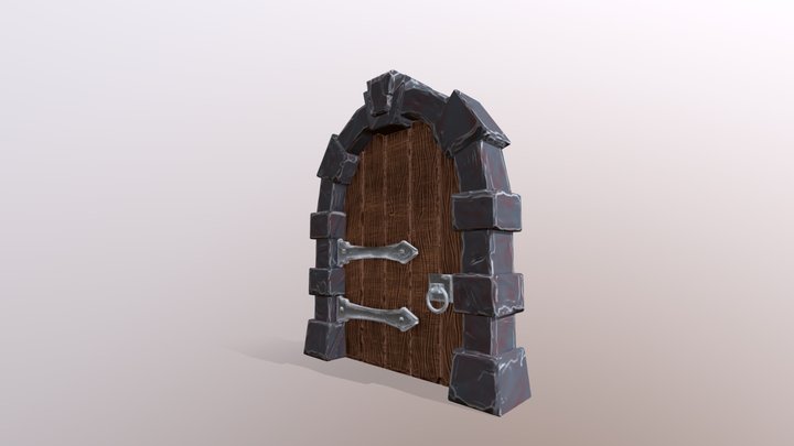 Porta Medieval 3D Max + Zbrush 3D Model