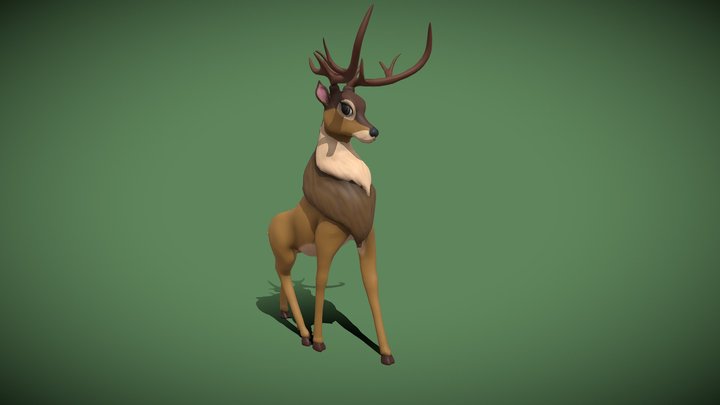 cartoon reindeer 3D Model