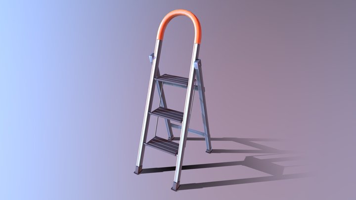 Aluminium ladder 3D Model
