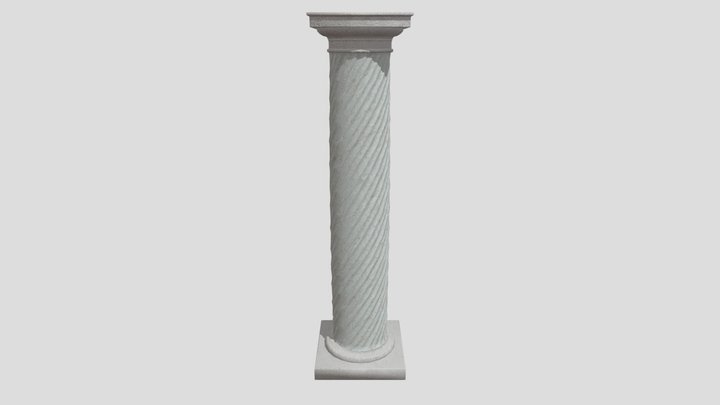 Twisted Doric Marble Column 3D Model