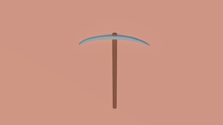 Low-Polly Pickaxe 3D Model