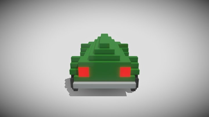 Green Old Man Car 3D Model