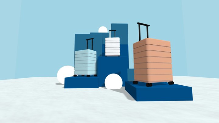 Suitcase Product Display Podium 3D Model