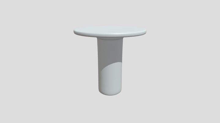 Round marble-top pedestal table 3D Model