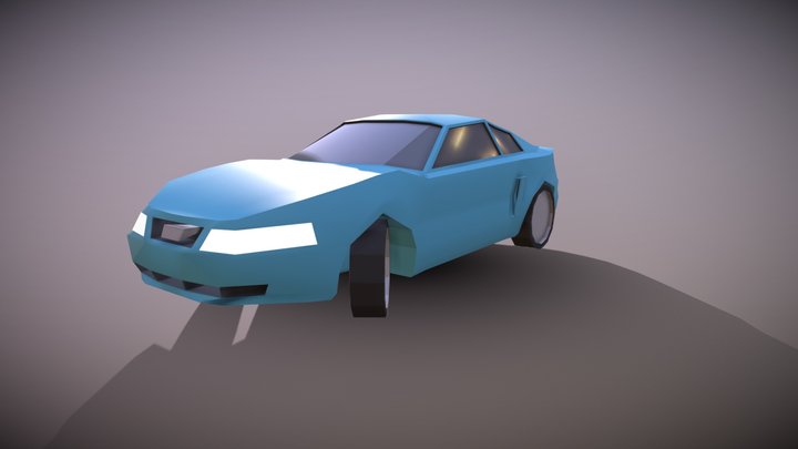 Low-Poly 2000s Sports Car 3D Model