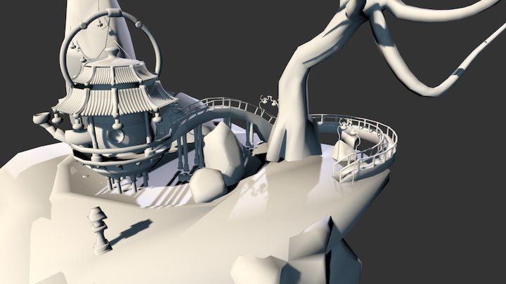 Stylized Teahouse 3D Model