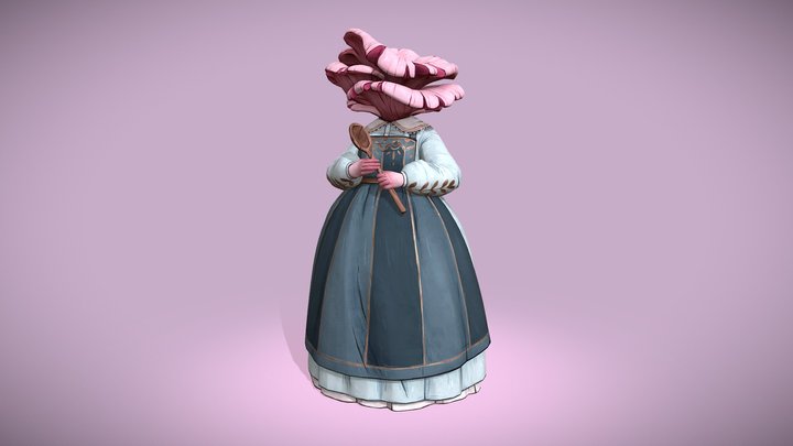 Lady Pink Oyster 3D Model