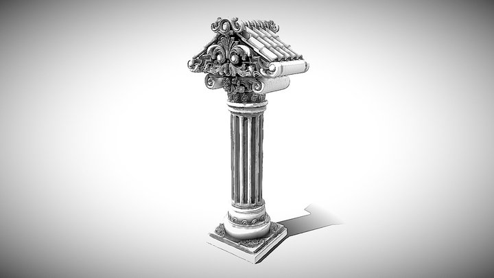 Classic Pillar - Day 23 #3DInktober2019-Ancient 3D Model