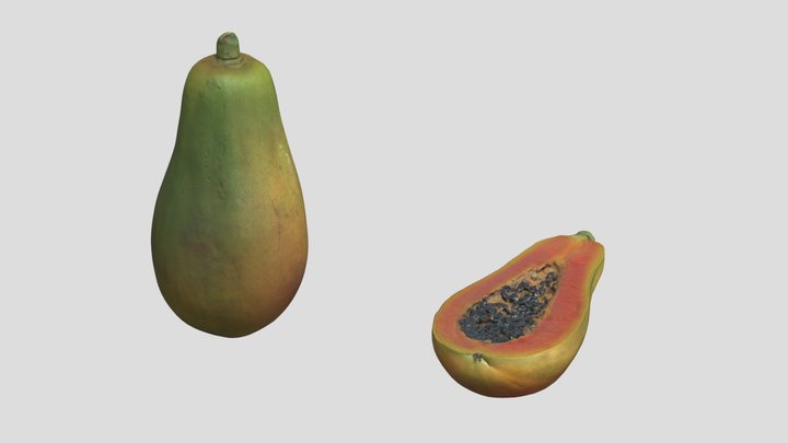 3D model rotten mango VR / AR / low-poly