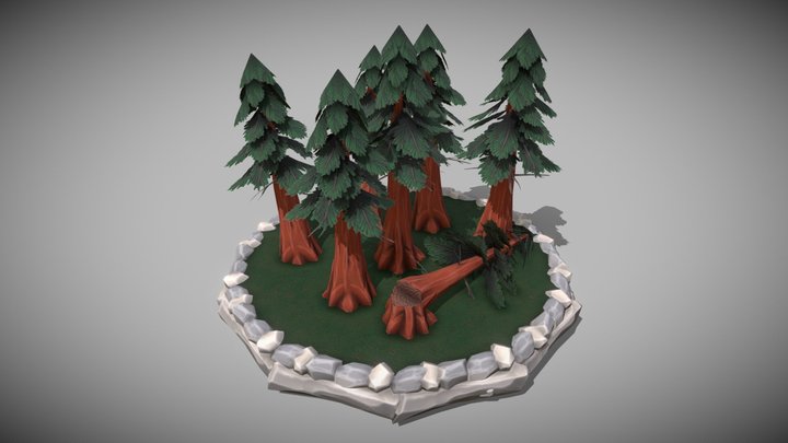 Stylized Trees 3D Model