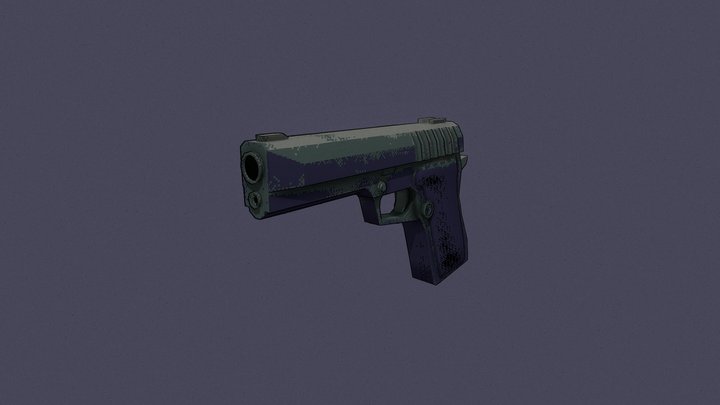 Stylized pistol 3D Model