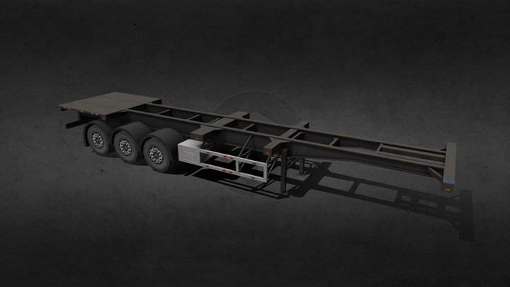 Container Trailer - No container 3D Model
