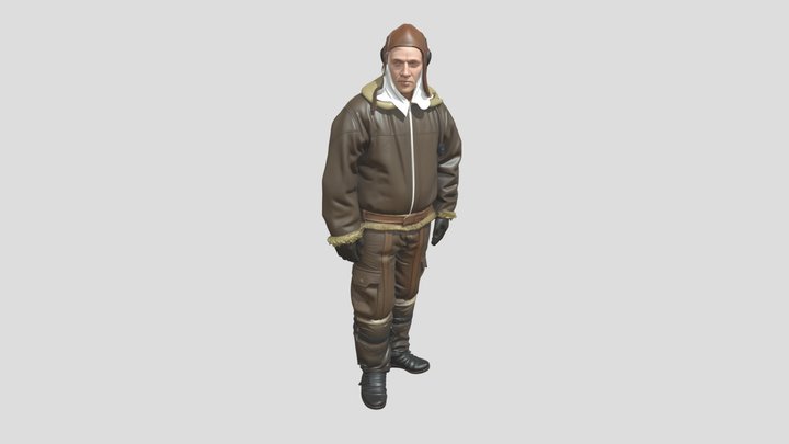 A pilot in winter flight uniform