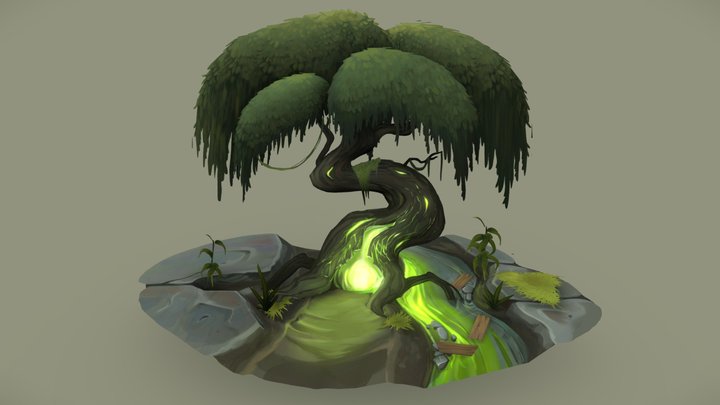 Tree diorama 2.5D 3D Model