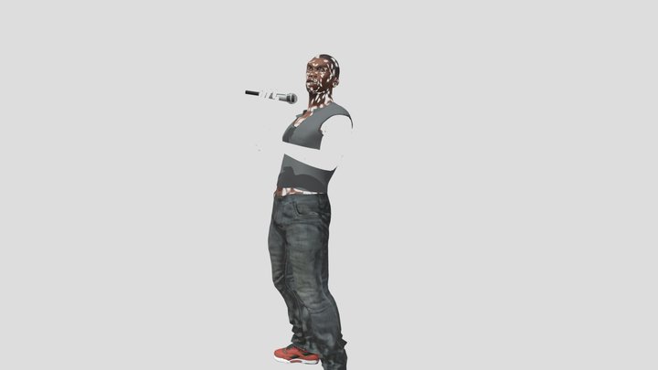 An African black Muscular man singing_Animation
