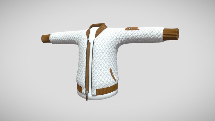 [Zepeto] White Diamond Leather_Jacket 3D Model