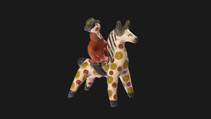 Вятская глиняная игрушка из вещей Эйзенштейна 3D Model